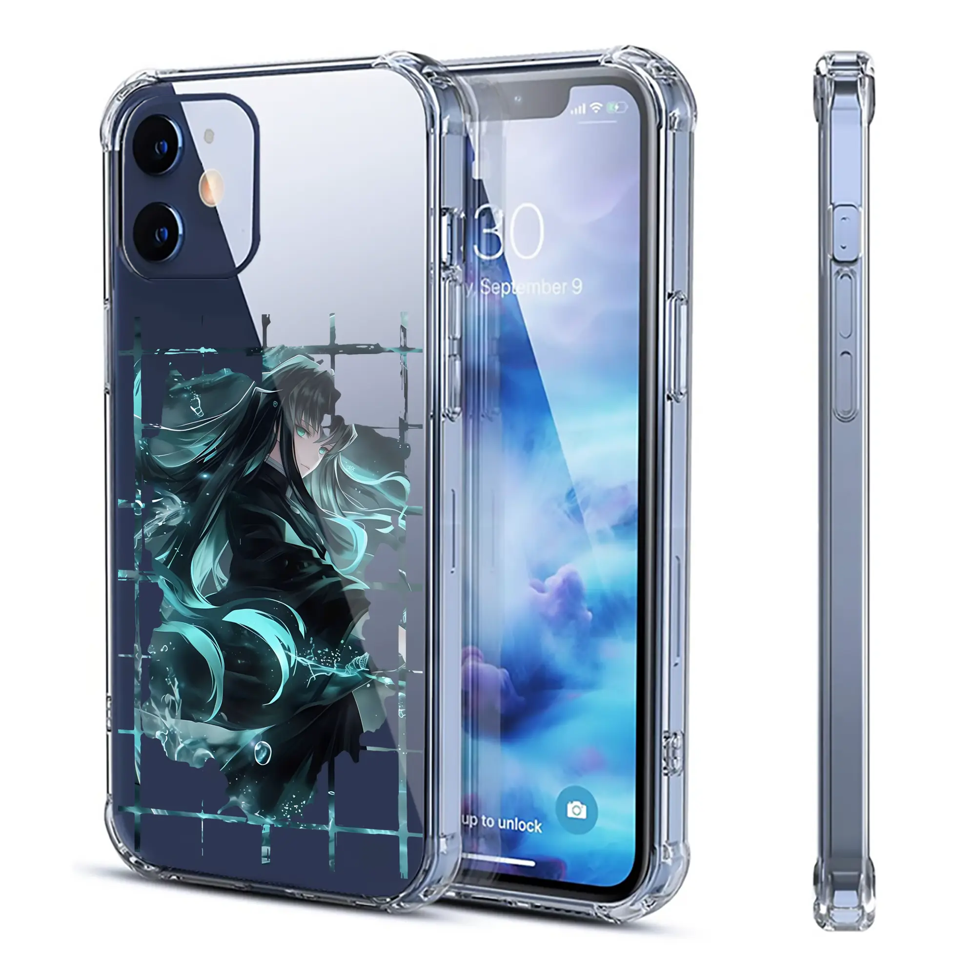 鬼滅の刃 グッズ,時透 無一郎 - IPhone 12シリーズ対応 ・ 透明スマホケース ・ クリアソフトケース ・ TPU素材 ・ 耐衝撃 ・ 高密着 ・ 防汚 防指紋 ・ 簡単着脱